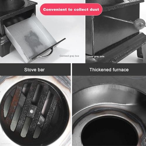 YXLUJYY Pure Cast Iron Carbon Fire, Wood Burning Stove, View Window, Multipurpose Camping Stove for for Tent, Indoor, Villa,Shelter, Heating and Cooking,L 5