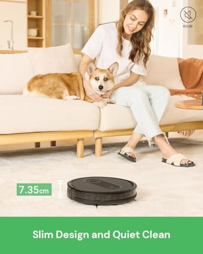 Vexilar T7 Robot Vacuum and Mop Combo, 2 in 1 Robotic Vacuum Cleaner, App/Remote/Voice Control, Automatic Charing, Slim, Quiet Cleaning for Floors, Pet Hair, Low Pile Carpet 5