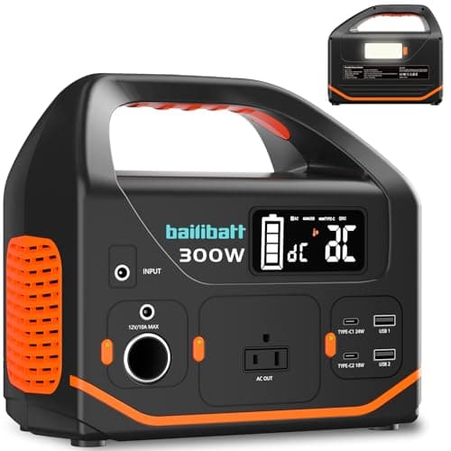 Portable Power Station, 266wh Power Generator 300W Lithium Battery, Power Station for Camping, Home Use, Outdoor, Emergency Backup With 110V Pure Sine Wave AC Outlet