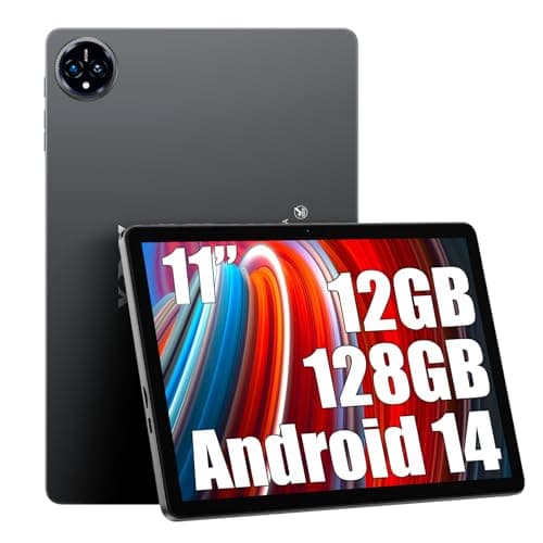 Xgody Tablet Android 14, Tablet 11 inch HD 1280 * 800 Incell IPS, 12(4+8) GB RAM 128GB ROM/TF 1 TB, Tablet Gaming A523 Octa-core, 8MP+13MP, Widevine L1, 8000mAh, 5G WiFi
