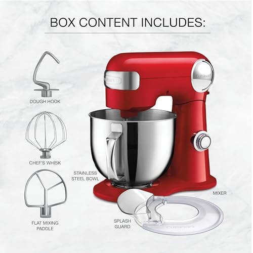 CUISINART SM-50R Precision Master 5.5 Qt (5.2L) Stand Mixer, Red 8