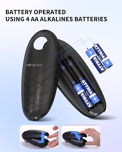 CIRCLE JOY Electric Can Opener, One-Touch Automatic Can Opening with Smooth Edges, Food Safety Handheld Battery-Operated Can Opener for Kitchen and Seniors, Black 6