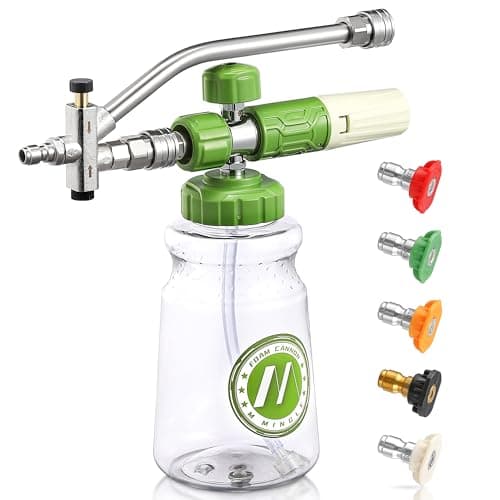 M MINGLE Foam Cannon for Pressure Washer with Dual-Connector Tool - Dual Lance Pressure Washer Wand for Adjustable Soap Cannon - M22 and 1/4" Quick Connect - 3600 PSI