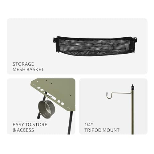 Naturehike Tactical Camping Table with Adjustable Height, Collapsible Table Lightweight with Carry Bag for Camping, Travel expeditions, Hiking, Picnics, BBQs & Beach Trips 6