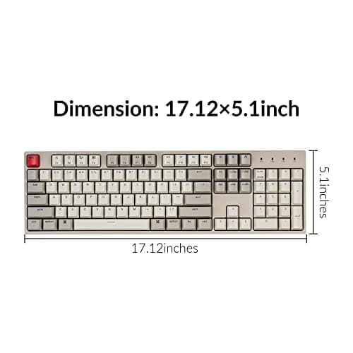 Keychron C2 Full Size Hot-swappable Wired Mechanical Keyboard Compatible with Mac, Keychron Brown Switch, 104 Keys ABS Retro Color Keycaps Gaming Keyboard for Windows, USB-C Type-C Braid Cable 7