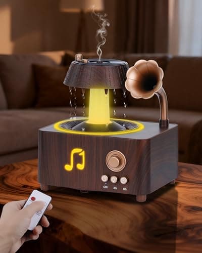 Kaaeiccr Essential Oil Diffuser, Humidifiers For Bedroom, 250ml Cool Mist Rain Diffuser, 7 Colors LED Ambient Light & Auto Shut-Off When Water Runs Out, for Office, Study Room, Yoga, Relaxation & Home