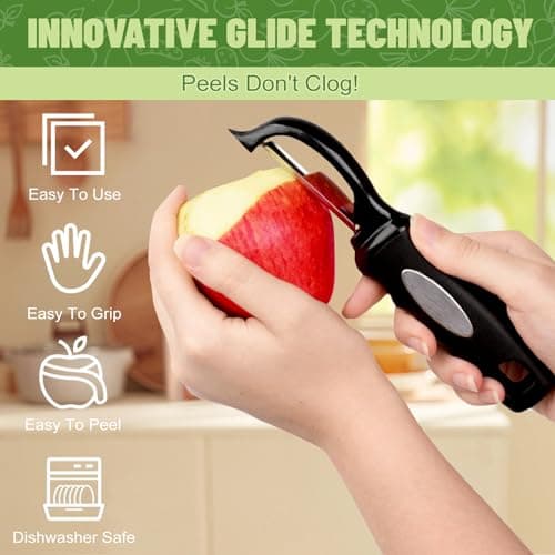 Swivel Vegetable Peeler, Potato Peeler with Blemish Remover, Veggie Peeler with Sharp Stainless Steel Blades, Fruit Peeler with Comfortable Handle for Kitchen 5