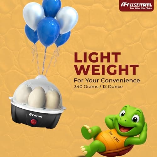 truTRTL Electric Egg Cooker | Boils upto 7 eggs | Poacher | Omelet maker | Vegetable steamer, dumpling & More | Royal Black 2