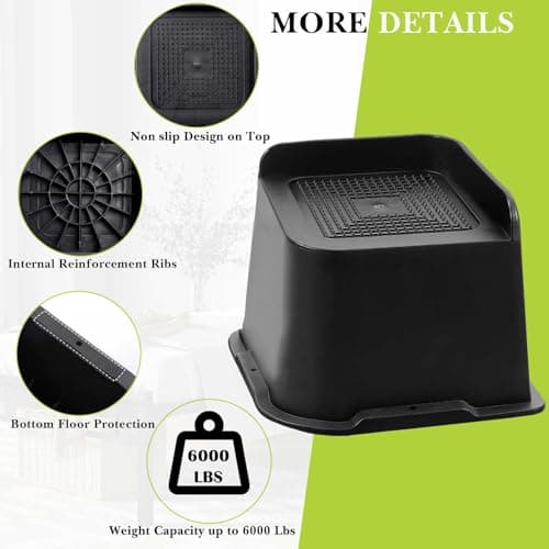 Yookwutar Bed Risers 2 inch, 3 inch, 4 inch, 6 inch, 8 inch Heavy Duty, Oversized Furniture Riser for Couch Sofa Table Chair Leg Frame Dorm, Support up to 6000 Lbs (Black 4 Pack, 4 inch) 5