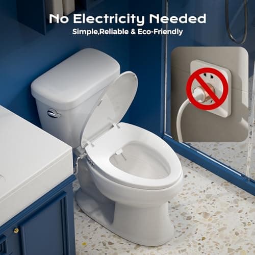 Bidet Toilet Seat – Non-Electric, Self-Cleaning Dual Nozzles for Frontal & Rear Wash, Adjustable Water Pressure, Slow-Close Lid, Fits Elongated Toilets – Hygienic & Eco-Friendly Upgrade (Elongated) 5