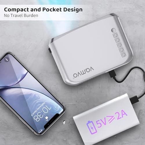 Vamvo Mini Projector with WiFi and Bluetooth 4K Support, Native 1080P Portable Outdoor Smart Projector, Mirror Screen with Android/iOS/PC Compatible with PC/PS5/Phone/TV Stick (Silver) 5