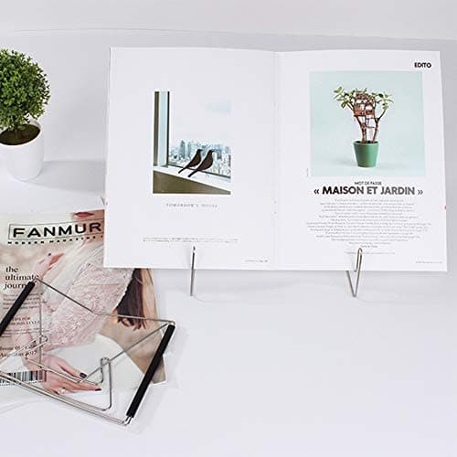 Textbook Stands,1PC Fold-n-Stow Metal Bookstand,Music Book Easel Display Holder,Adjustable Reading Stand,Small Book Rest for Kitchen Counertops,Bookrest for Hardcover Ipad,Cookbook,Recipe (1) 5