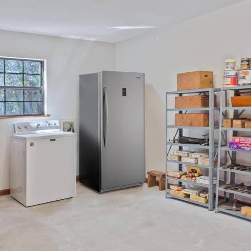 Newair Upright Freezer | 13.8 Cu. Ft., Garage-Ready Stand Up Freezer with Digital Controls, Auto Defrost, Fast Freeze Mode & LED Lighting | Stainless Steel 8