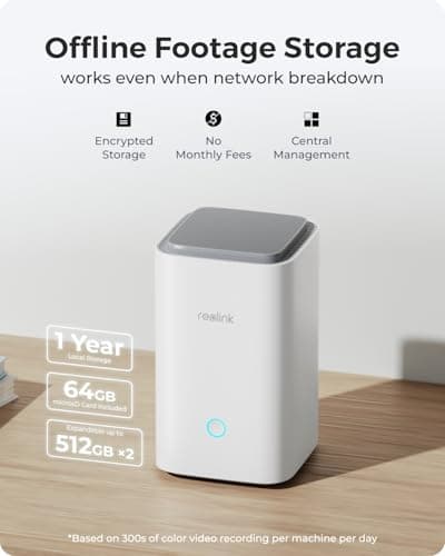 REOLINK Security Cameras Wireless Outdoor System, Encrypted 1 Year Local Storage, 6-Month Battery Life, 3MP HD Color Night Vision, No Monthly Fee, Home Hub with 2X Argus 3E 8