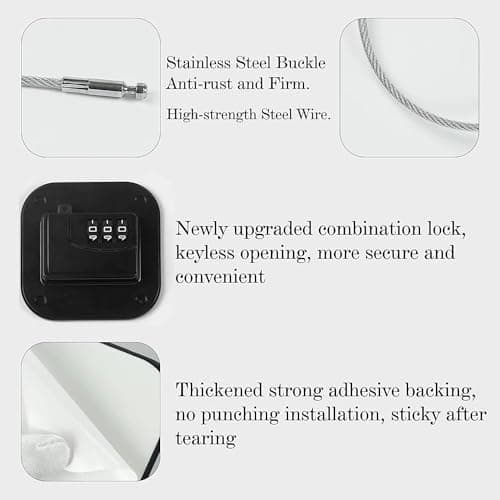 Child Safety Cabinet Locks, Fridge Lock with Combination, Closet Locks,Cabinet Lock(Black 2Pcs) 5