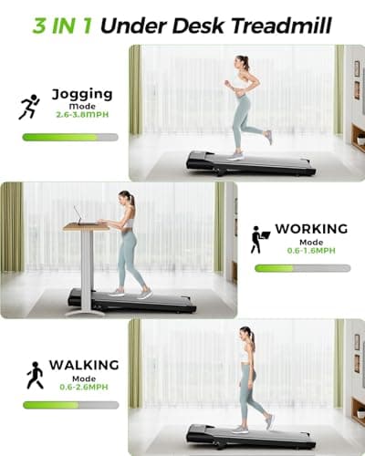 SupeRun Walking Pad with Incline, 3 in 1 Under Desk Treadmill, Portable Compact Treadmill with Remote Control LED Display, 2.5 HP Quiet Walking Jogging Machine for Office Home Use, 300 Lbs Capacity 6