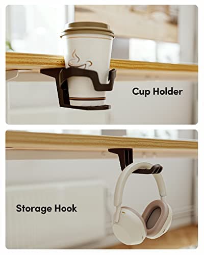 BANTI 44"x24" Standing Desk, Electric Stand up Height Adjustable Home Office Table, Sit Stand Desk, Light Rustic Brown Top 6