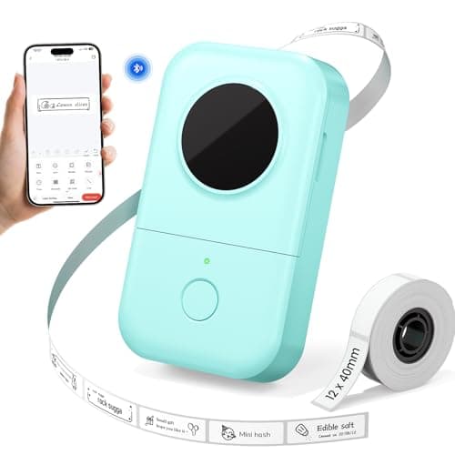 Phomemo Label Maker Machine with Tape, D30 Mini Bluetooth Label Printer, Versatile App with with 1000+ Symbols and 60+ Borders, Portable Label Maker for School Supplies, Home, Office, Green