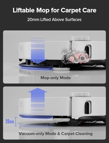 roborock S8 MaxV Ultra Robot Vacuum & Sonic Mop, 10000 Pa Suction, Corner to Edge Deep Cleaning, Hot Air Self-Drying, Auto Empty & Refill, Detergent Dispenser, Obstacle Avoidance,White 7