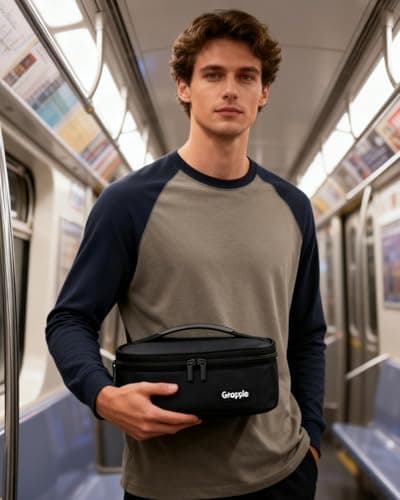 Gloppie Small Lunch Bag for Adults & Kids - Compact Insulated Lunch Box, Durable & Food-Grade Lining | Portable Cooler for Work, School, Travel (Black) 8