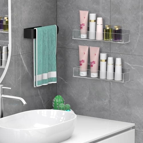 PMMASTO Adhesive Acrylic Spice Rack Organizer for Wall with Nano Double Sided Tape, Spice Shelf Organization for Kitchen Cabinet Door/Pantry Door, Wall Mount Seasoning Rack (Clear-2 Pack) 9