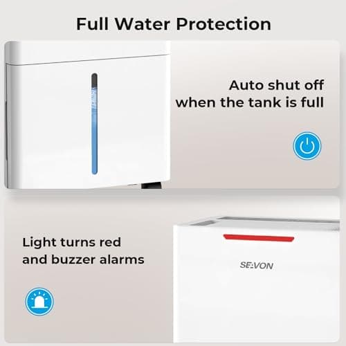 1500 Sq.ft Dehumidifier for Basement, SEAVON 21 Pint Dehumidifiers with Drain Hose for Home Large Room Bedroom Bathroom, Powerful Moisture Removal, Smart Humidity Control & Display, 24H Timer, 3 Mode 7