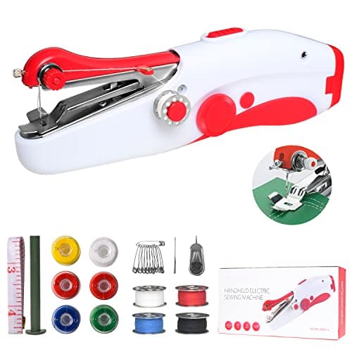 Handheld Sewing Machine, Mini Portable Electric Sewing Machine for Adult, Fast Stitch Suitable for Fabrics, Clothes, DIY Home Travel