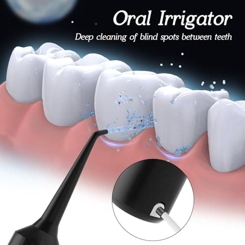 NGDGDDW 2-1 Professional Electric Toothbrush with Water Flosser, 3800VPM Ultrasonic Water Dental Flosser Toothbrush Combo- 4 Modes & 4 Intensity Levels, Brushing & Flossing for Home and Travel, Black 5