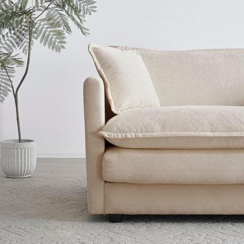 76.7" Deep Seat Loveseat Sofa, Oversized 2 Seater Chenille Sectional Cloud Couch, Modern Large Luxury Love Seat for Living Room Bedroom Apartment Office 6