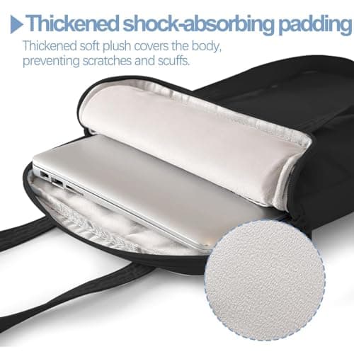 DSDCDJ Puffy Laptop Sleeve 13-14 inch, Ultra Lightweight Laptop Case Compatible with MacBook Air/Pro 13/Pro 14 M5 M4 M3 M2 M1, iPad, HP Dell ASUS Lenovo, Vertical Laptop Bag with Handles, Black 6