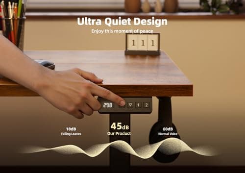 Seang Standing Desk with Adjustable Height, 63x24 Inch Electric Stand Up Desk for Home Office, Studio, Computer Workstation, Rustic Brown Top 6