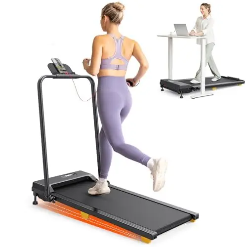 Walking pad with 9% Incline and Handle, Under Desk Treadmill for Home Office