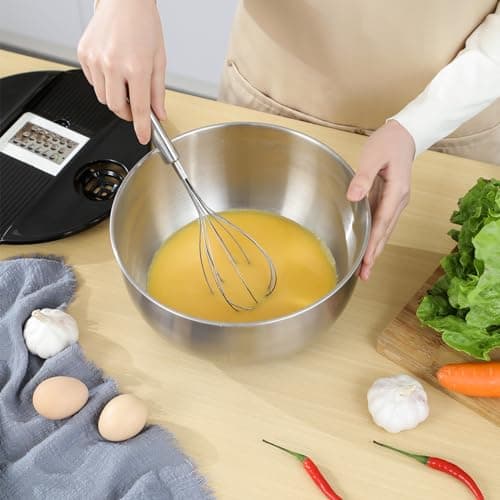 supernal Salad Spinner Stainless Steel Large,Vegetable Washer with 5.3 Qt Bowl,Salad Chopper Bowl,Nesting Bowls with Graters,Large Mixing Bowl Bowls for Kitchen With 5 Grater 5