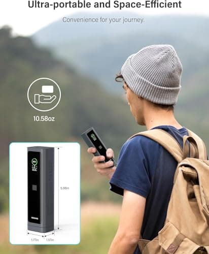 YKPOWER Portable Charger, 100W 10000mAh Power Bank Dual Travel Essentials Battery Pack Fast Charging Laptop with 2 USB Port, Smart TFT Display, LED Light & SOS, for iPhone/Galaxy/iPad/MacBook 8