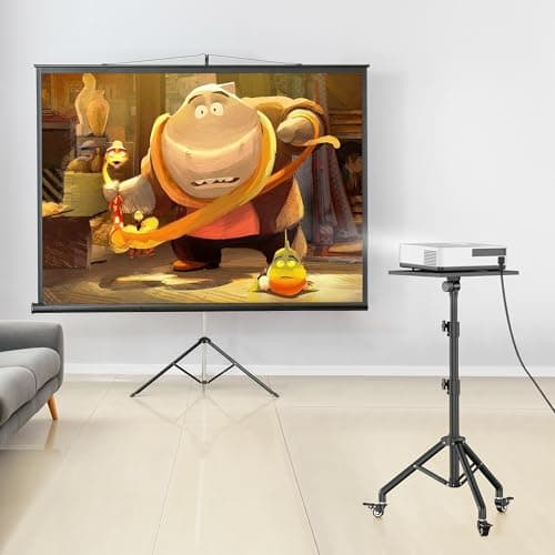 Black Projector Floor Stand with Wheels - Adjustable Height 29 to 44 Inches, Ideal for Office & Home, Portable Laptop Stand 7