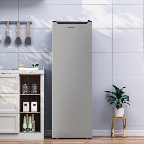 BANGSON Upright Freezer,7.0 Cu.ft Stand Up Freezer,Convertible Upright Freezer/Refrigerator,Single Door for Kitchen,Office,Apartment,Silver 8