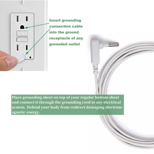 Grounding Pillowcase Queen Conductive Grounding Pillow Cases Organic Cotton Grounding Sheets with 15ft Grounding Cord for Better Sleep Pain Relief Improve Energy (20X30in) 1PC 7