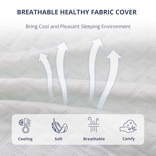 3 Inch Gel Memory Foam Mattress Topper Twin Size, Cooling Bed Topper for Pressure Relief with Removable Breathable Soft Cover, CertiPUR-US Certified 6