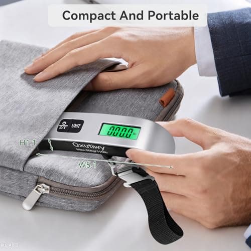 Luggage Scale, Digital Luggage Scale for Travel, Widen Upgrade Rubber Grip, 110 Pounds Portable Suitcase Scales with LED Display, Temperature Sensor, Peeling Function 5