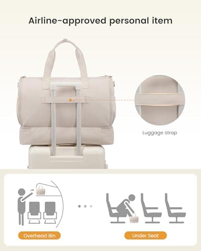 LOVEVOOK Garment Bags for Travel,Convertible Garment Bag for Women with Shoe Pouch,Carry on Duffel Bag with Toiletry Bag, 2 in 1 Hanging Suitcase Suit Bag,Waterproof Weekender Bags for Business Trip 5