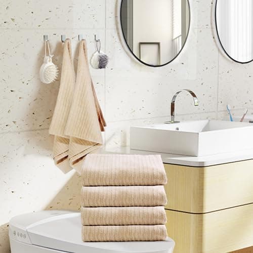 SURPASS Premium Pure Cotton Bath Towel,（1 Piece） Chemical-Free Cotton Towel with No Dyes for Daily Shower, Friendly to Health,Soft, Super Absorbent and Quick Drying (27" x 53") 7