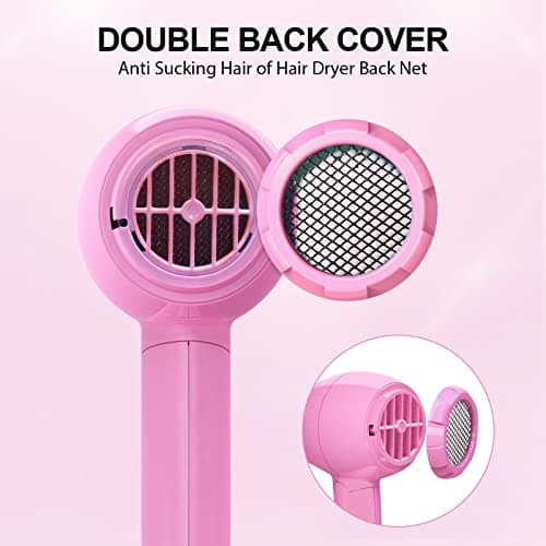 Portable Travel Hair Dryer,Mini Lightweight Dual Voltage Blow Dryer 1200W with Folding Handle,Blowdryer with One Concentrator 6