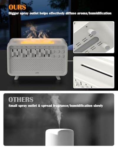 VLU White Noise Sound Machine Diffuser, Essential Oil Diffusers for Home, Air Aroma Diffuser Humidifier with 8 White Noise Effect & LED Night Light, Speaker, Timer, Plug in Design 5