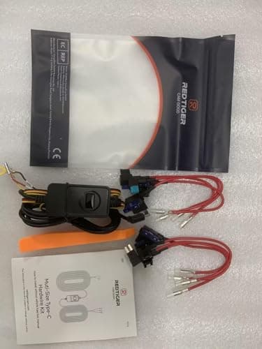 REDTIGER F7N Dash Cam Hardwire Kit USB C Port, Dashboard Camera Car Charger Cable Kit 12V- 24V to 5V w/Fuse Kit, Low Voltage Protection for Dash Cam Double-4 Fuses 6