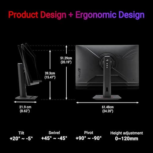 ASUS ROG Strix 27” 1440P USB-C HDR Gaming Monitor (XG27ACMS) – QHD (2560 x 1440), 320Hz, 0.3ms, Fast IPS, Extreme Low Motion Blur Sync, G-SYNC Compatible, DisplayWidget, Tripod Socket, 3 yr Warranty 6