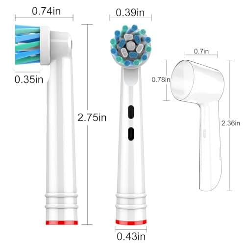 FIRIK Toothbrush Heads Replacement Compatible with Oral B: 8 Pack Professional Brush Head Refills for Braun Pro 1000/3000/5000/7000/8000/9000, Floss Action & Cross Action with Hygienic Caps 5