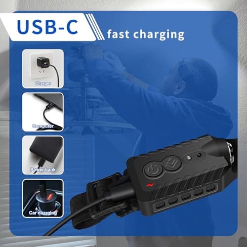 Nessciera Rechargeable LED Headlamp, 400 Lumens, USB-C, 5 Modes — Lightweight, Adjustable 5