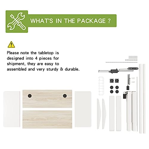 Radlove Electric Height Adjustable Standing Desk, 63x 30 Inches Stand Up Desk Workstation, Splice Board Home Office Computer Standing Table Ergonomic Desk (White+ Oak, 63x30'') 9