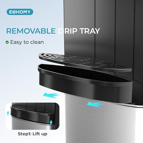 Euhomy Bottom Loading Water Dispenser for 5 Gallons, 3 Temperatures (Cold/Hot/Warm) with Child Lock, Display Light, Water Dispenser for Apartments, Schools, Companies, Black 5