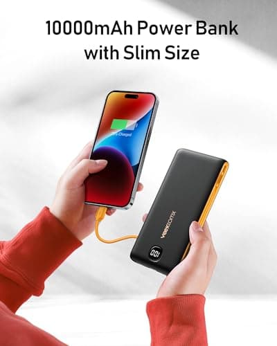 VEEKTOMX Portable Charger with Built in Cables 10000mAh, Power Bank for iPhone with Wall Plug, Travel Essential Fast Charging USB C Slim External Battery Pack for iPhone 17/16/15, Samsung, iPad, etc 7